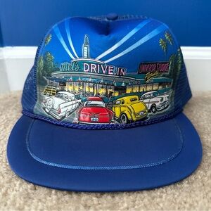 Vintage Universal Studios Hat Snap Back Blue Rope Trucker Florida Mels Drive In